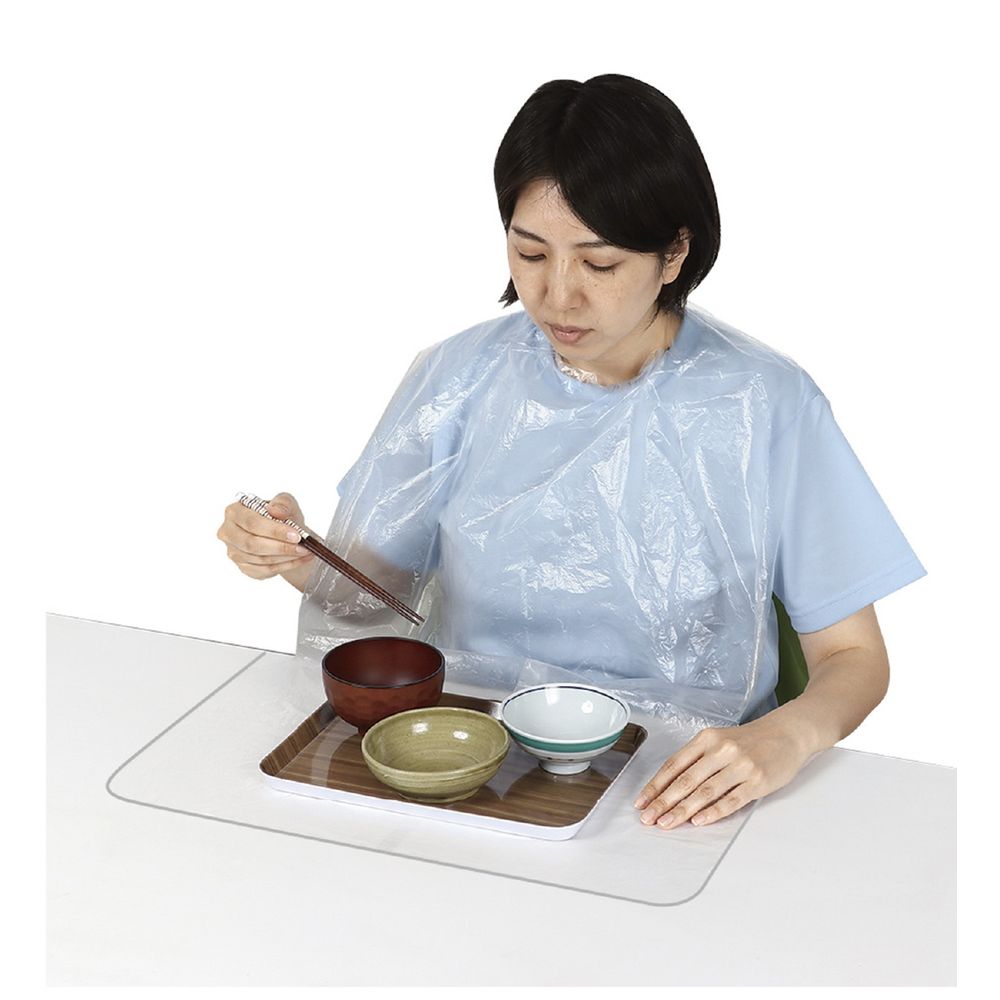 （まとめ買い）ポケット付使い捨て食事用エプロン100枚入 51958 [x3セット]