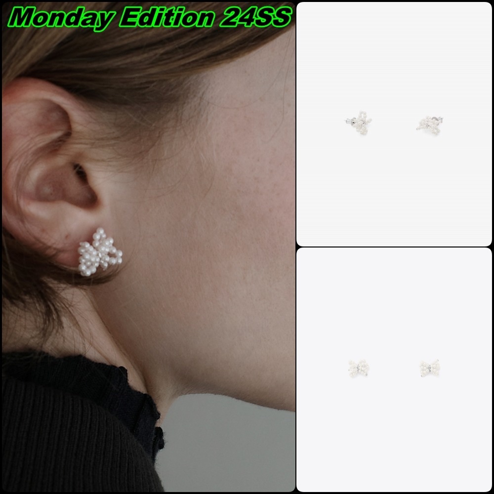 【Monday Edition】24SS TINY PEARL PULL BOW EARRINGS 6,424円