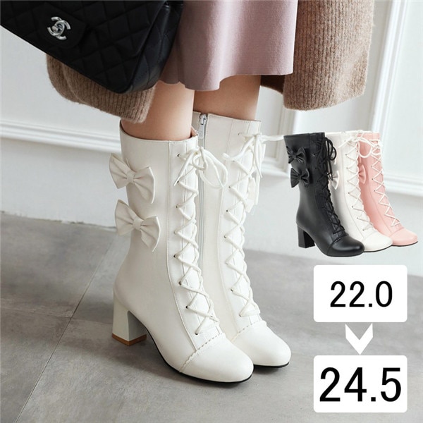 編み上げブーツブーツファスナー付きポインテッドトゥショートブーツきれいめおしゃれ大きいサイズ