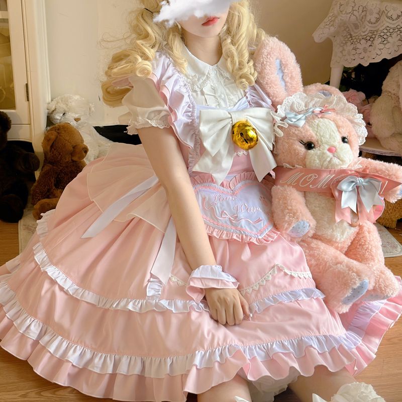 二次元 オリジナルデザインキッチン娘ロリータメイドjskキャミソールワンピース