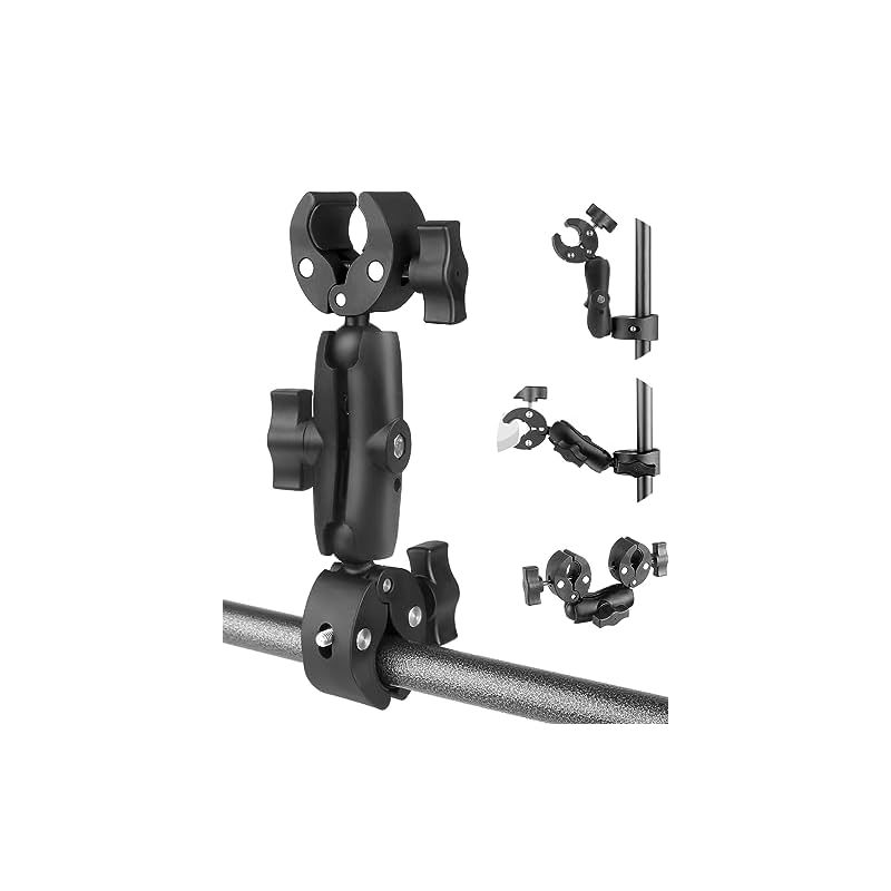 JEBUTU スーパーダブルクランプ カメラマウント より長い 22.5cm ダブルクランプ ウェアラブルカメラカメラ固定用 2点位置の360度回転 撮影アクセサリー マジックアーム 撮影照明機材