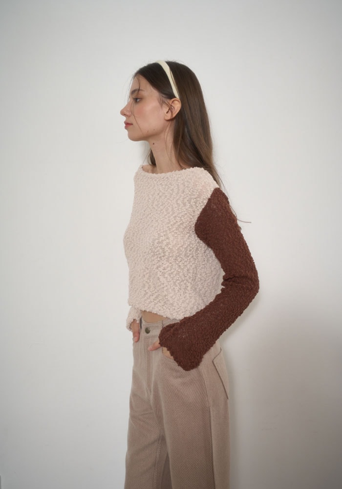 BROCCOLI CREAM KNITWEAR-BEIGE&BROWN