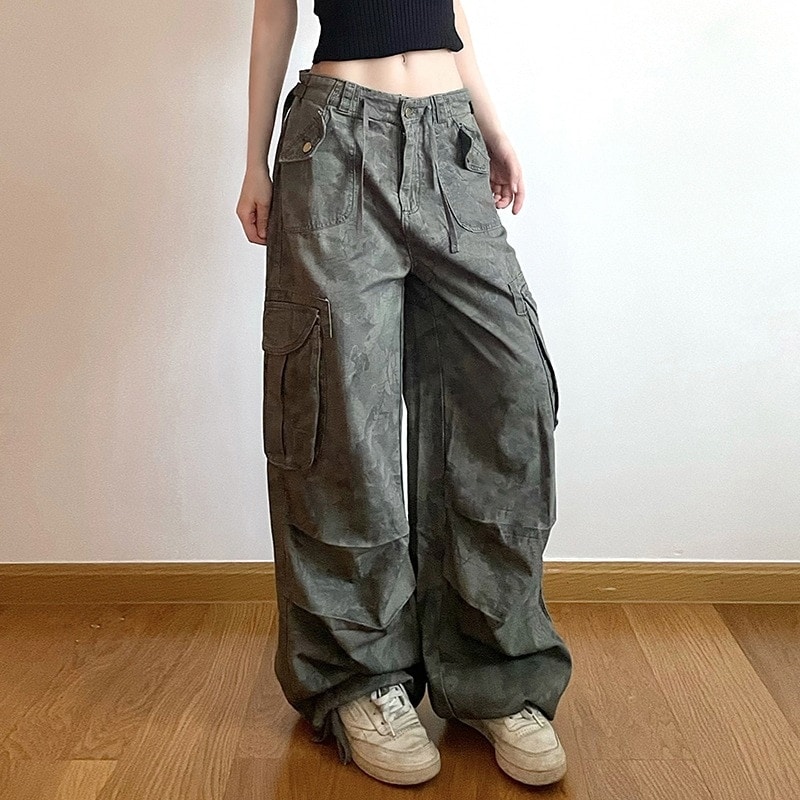 2025春夏 デニムパンツ ボトムス ハイウエスト ジーンズ K-PP ファッション系韓国風スタイル ゆるダボウェア練習ジーンズ シルエットゆったり レディースカジュアル型春夏メンズライク衣装