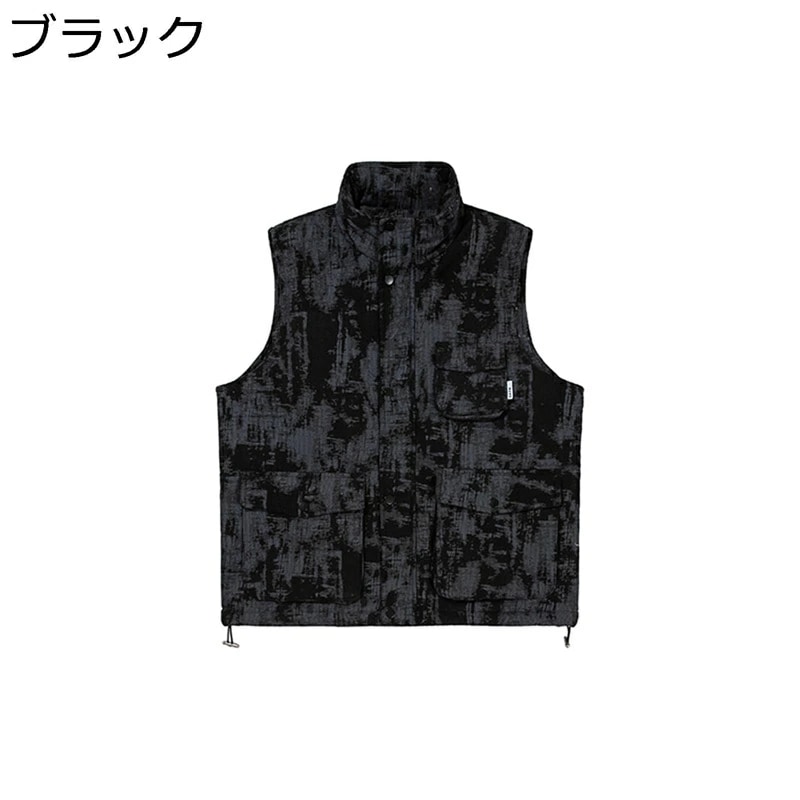 ベスト メンズ ダウンコットン 保温ベスト 中綿ベスト アメリカン おしゃれ ストリート マルチポケット 迷彩 秋冬 厚手 防風防寒ベスト 保温性 カジュアル チョッキ 男女兼用 冬服