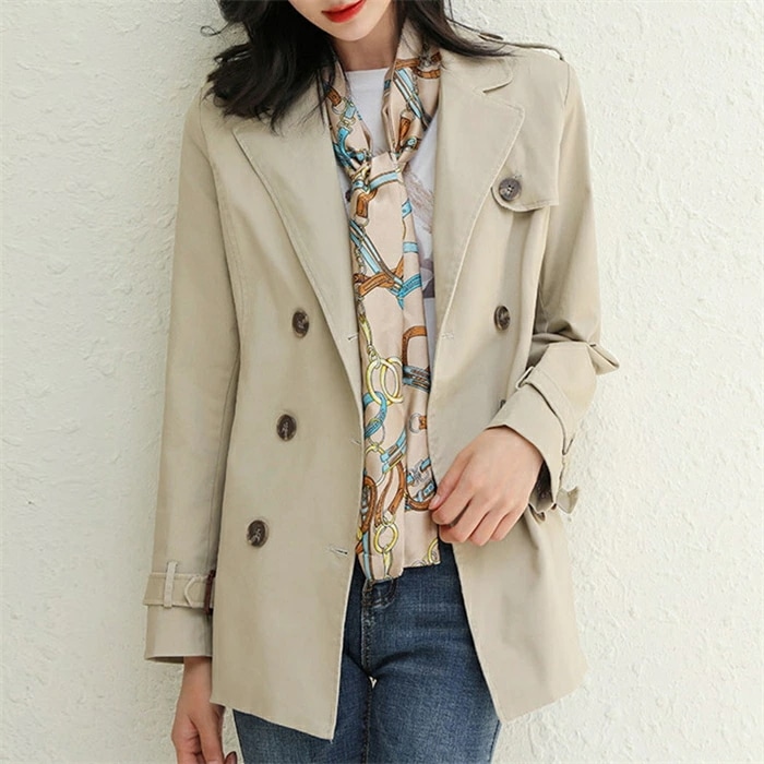 トレンチコート レディース 春 秋 長袖 アウター 上着 スプリングコート ジャケット 春 秋 コートトレンチ トップス アウター マウンテンコート 大きいサイズ 綿 コットン 通勤 OL カジュアル