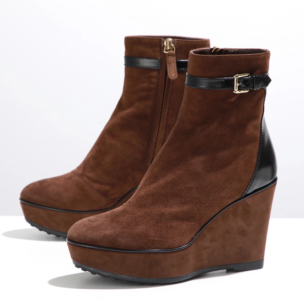 TODS トッズ ショートブーツ XXW0QF0F66024T レディース スウェード レザー ウェッジソール アンクルブーツ ベルト シューズ 靴