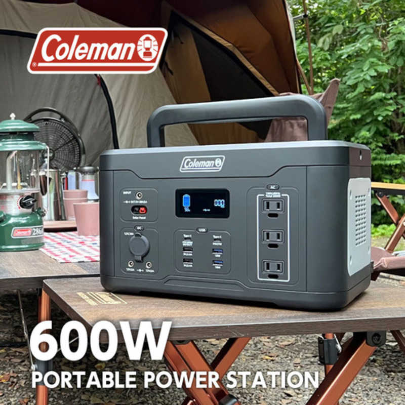多摩電子工業　Coleman ポータブル電源600W ［12出力 /AC・DC・USB-C充電・ソーラー(別売) /USB Power Delivery対応］　CLM-TL117K2