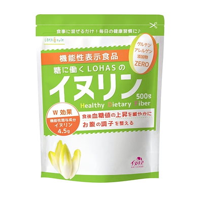 他サイト： イヌリン 500g 機能性表示食品 食後の血糖値や便秘が気になる方に 食物繊維 天然 チコリ由来の商品画像