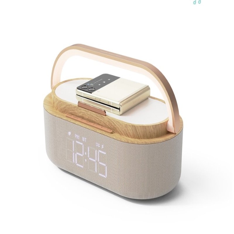 モアスサンライズ15Wワイヤレス充電スピーカームードなど卓上時計