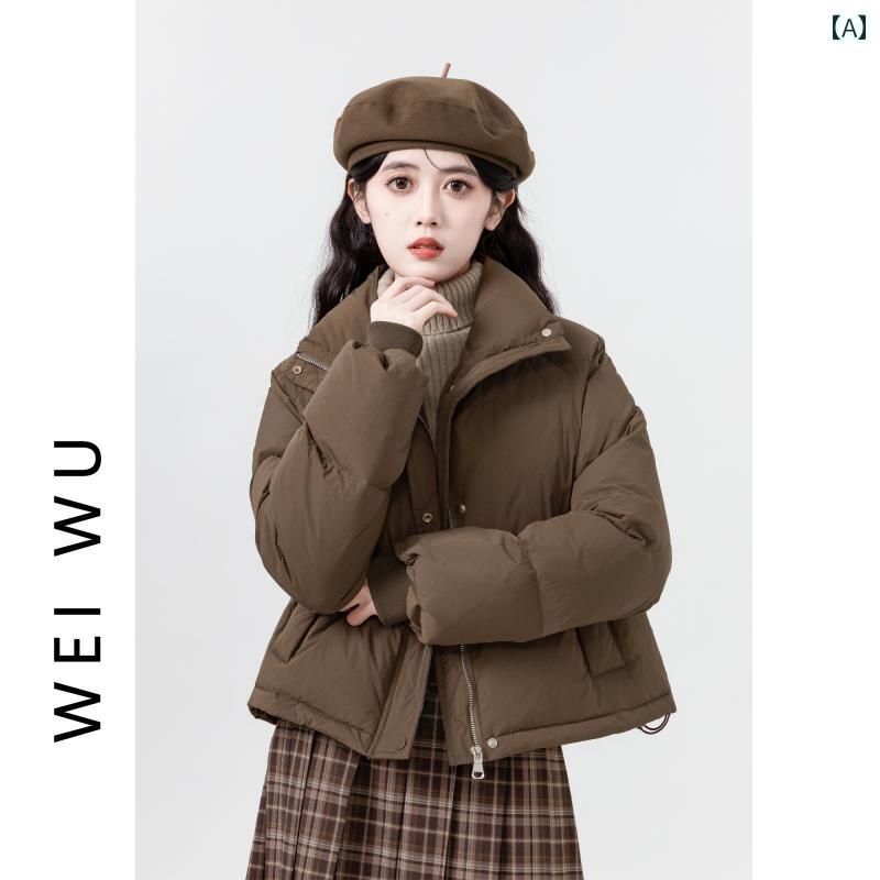 レディース 秋冬 長袖ダウンジャケット アウター モテ服 韓国 かわいい カレッジ ガーリー おしゃれ アップ 暖かい デート イベント レジャー アウトドア 女子会 普段 通勤 通学