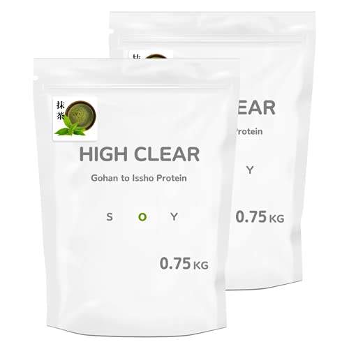 【甘くない 抹茶味】ソイ プロテイン ごはんと一緒 甘くない抹茶味 国産有機抹茶使用 HIGH-CLEAR ハイクリアー (750g×2個セット)