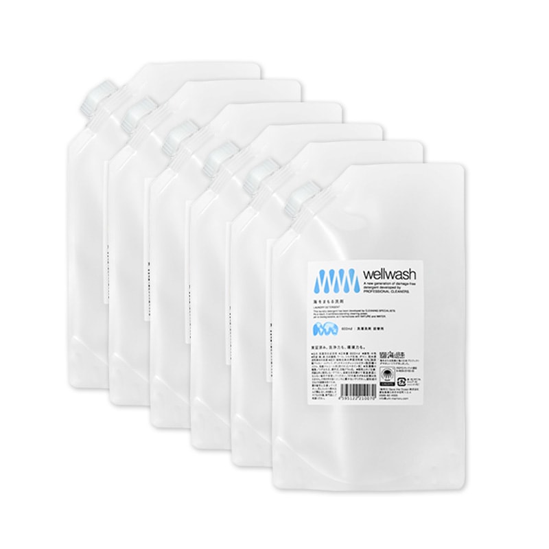 wellwash 海をまもる洗剤 600ml 6袋セット パウチタイプ 詰め替え用 洗濯洗剤 ウェルウォッシュ SDGs キッチン 洗剤