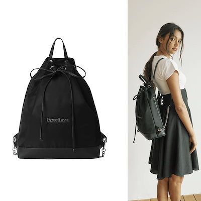 Qoo10] threetimes Classic tie backpack : バッグ・雑貨
