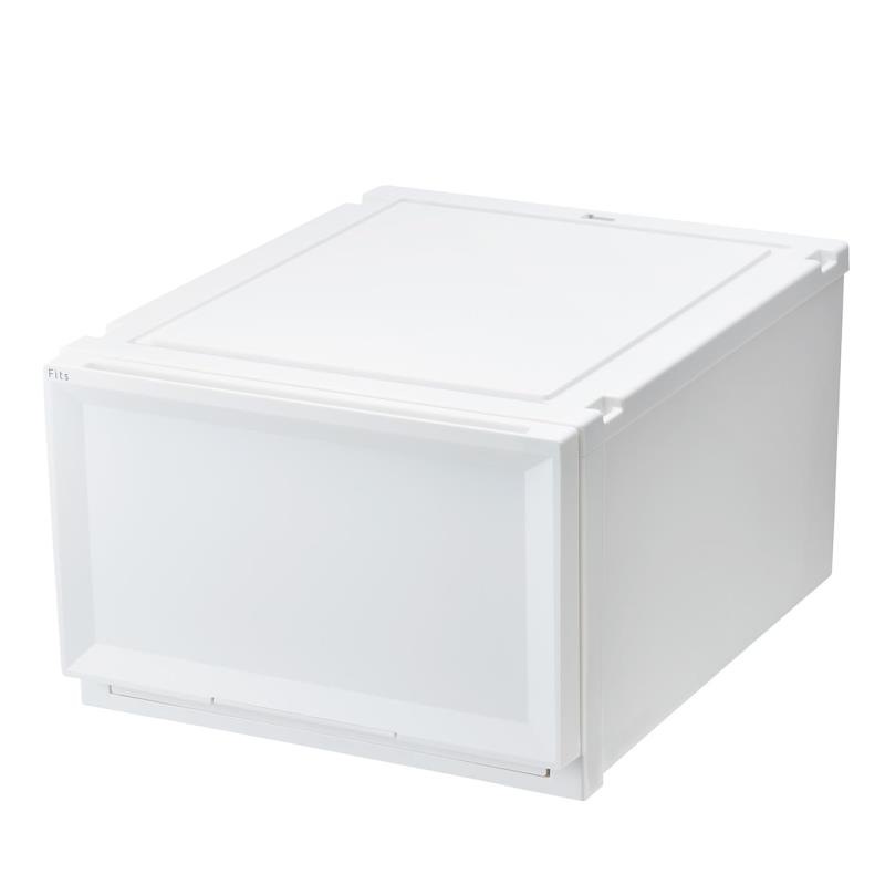 天馬 収納ボックス フィッツケースアドバンス 幅45×奥行55×高さ30cm クローゼット 収納ケース たわみにくい 衣装ケース 日本製 再生材配合 サステナブル 【色 ホワイト】 【55-45L】