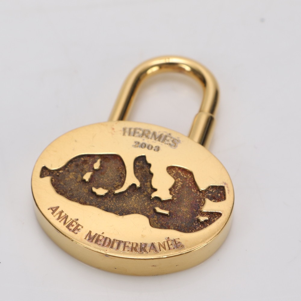 Annee mediterranee 地中海 南京錠 パドロック ゴールド バッグ アクセサリー カデナ メンズ レディース EEE AY20-7 中古