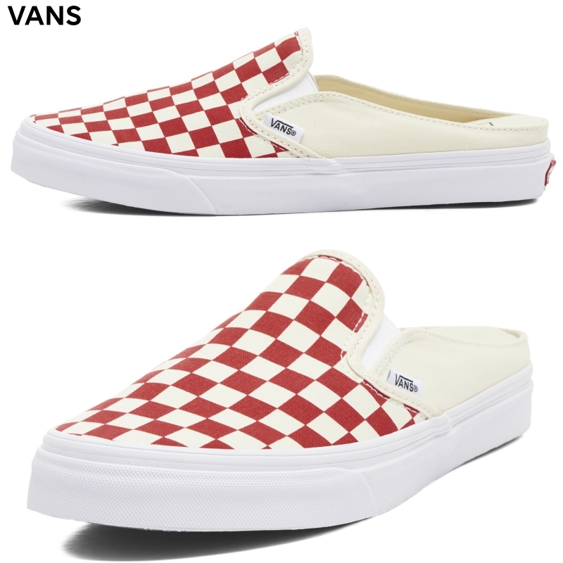 [VANS] バンズ スニーカー スリッポン レッド チェッカー ミュール / RACING RED