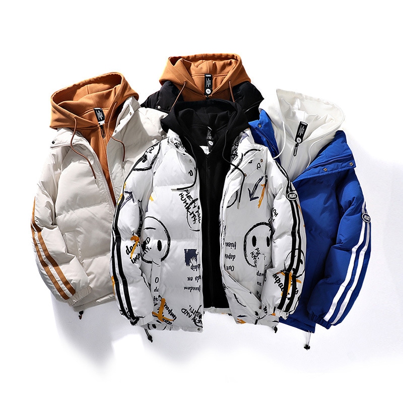 冬の綿入れ男性流ハンサムで軽くてゆったりしていて保温カップルのコートが厚くなっています