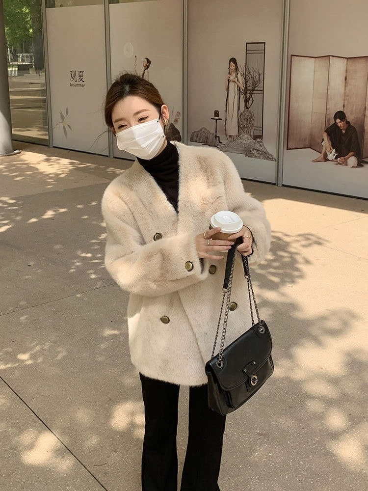 上品映え 毛羽立ちのコート 毛皮一体 快適である ゆったりする 毛皮コート セール 毛皮アウターアウターファー毛皮アウター