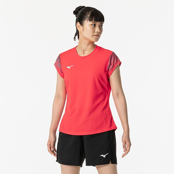 MIZUNO ミズノ 汗処理／通気 ドライエアロフローゲームシャツ ラケットスポーツ ウィメンズ ゲームウエア 62JAB20163