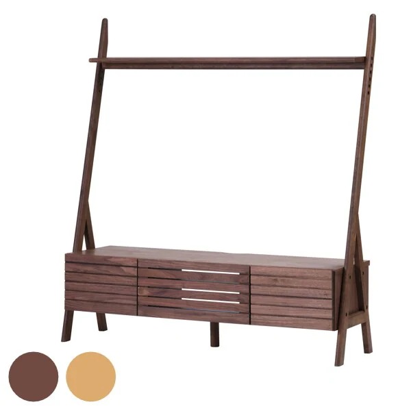 テレビ台 壁面ラック付 北欧風 突板仕上げ ACHESCO 幅135cm