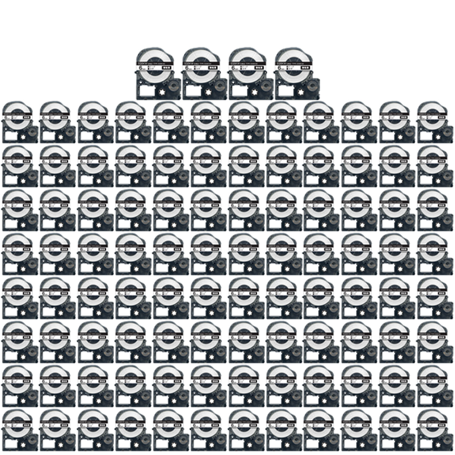 キングジム用 テプラ PRO 互換 テープカートリッジ SS6KW 白ラベル 強粘着 100個セット 6mm／白テープ／黒文字