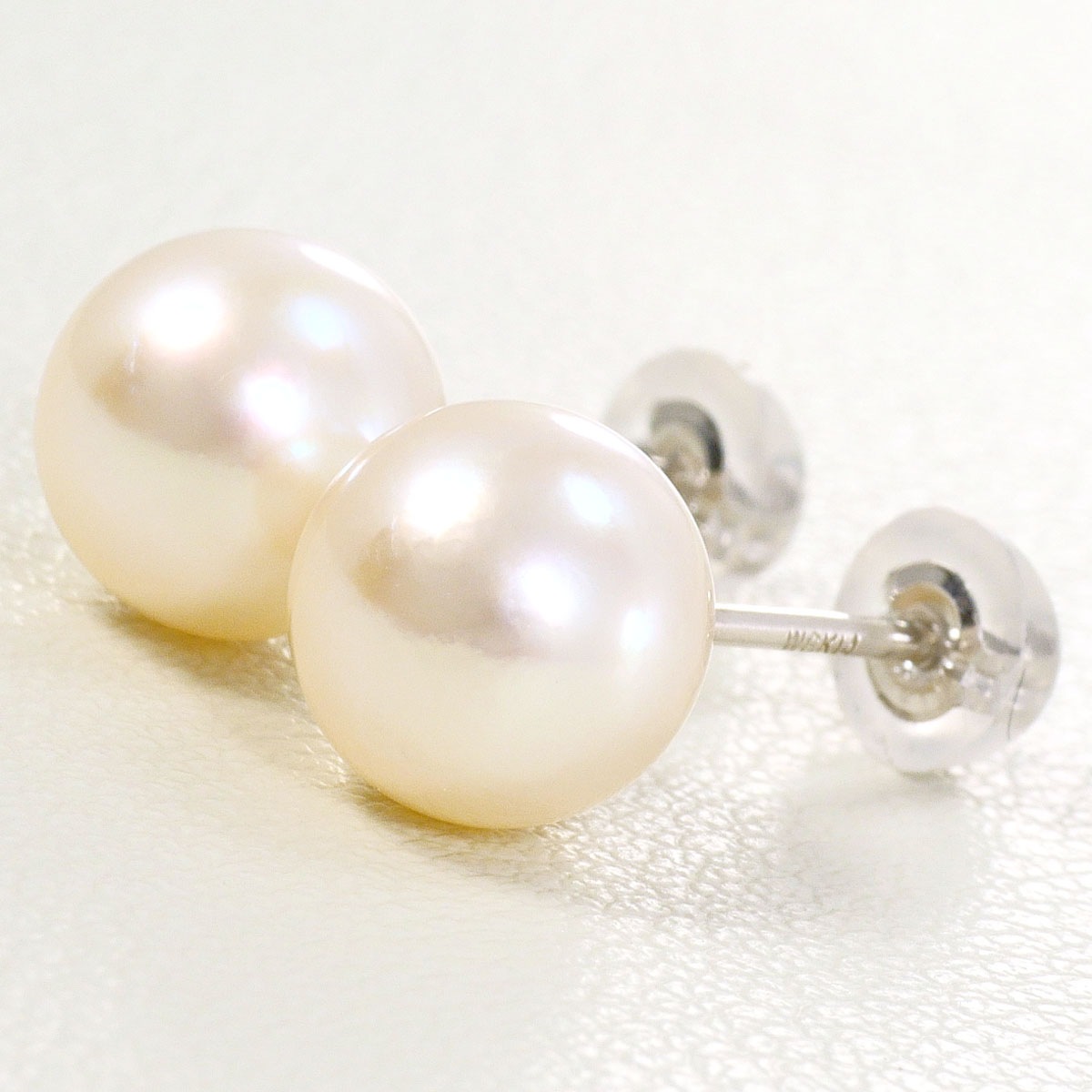K14 14金 WG ホワイトゴールド ピアス パール（真珠） 総重量約1.5g 中古
