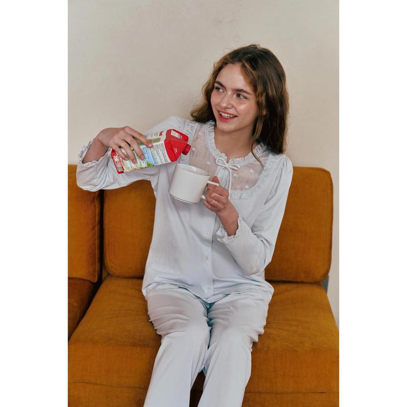 40番手コンパクトスパンアイスコットン女性イージーウェア レディースパジャマ SEV255WSSG