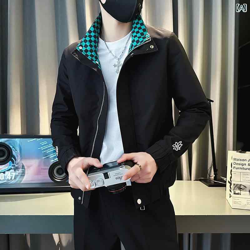 アウター メンズ カジュアル おしゃれ ジャケット 春秋 トレンド スタンドカラー ジャケット カジュアル トップス コート 6,566円