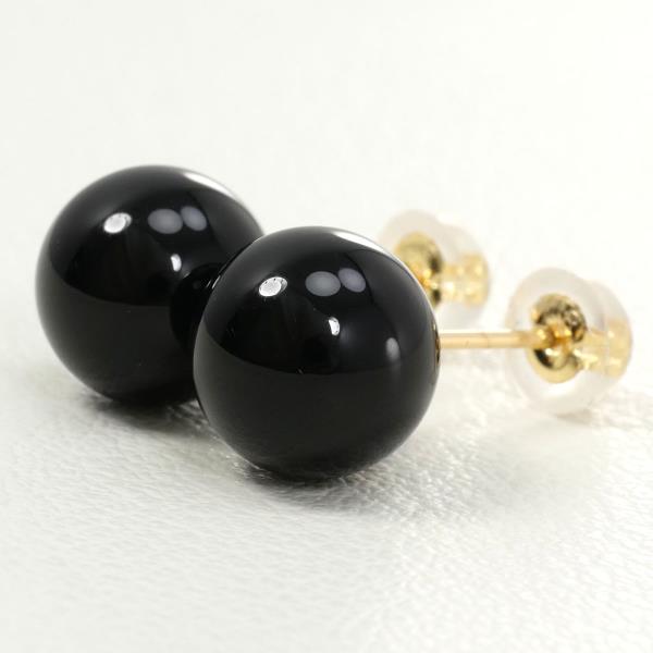 K18 18金 YG イエローゴールド ピアス オニキス 総重量約1.6g ジュエリー 中古