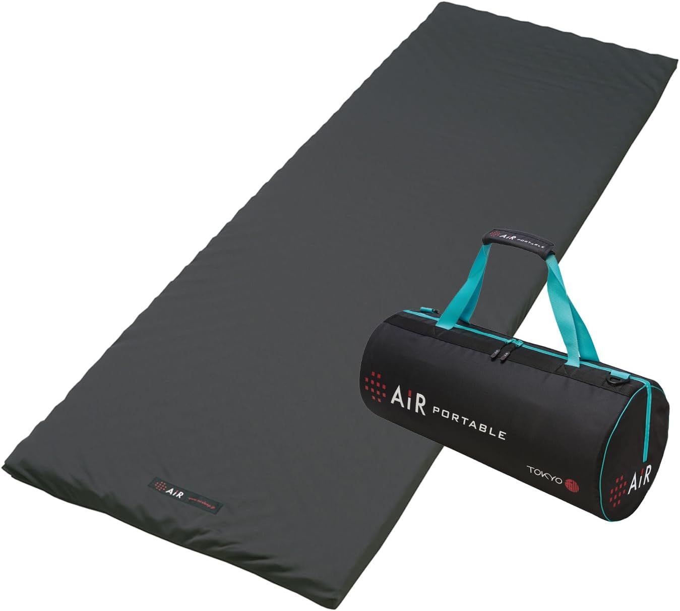 モバイルマットスリム モバイル マットレス (横幅60cmX縦幅180cm) ベッドの上に1枚プラス 点で支える スリムサイズ 出張 遠征 エアー AiR ブラック HD97271622M