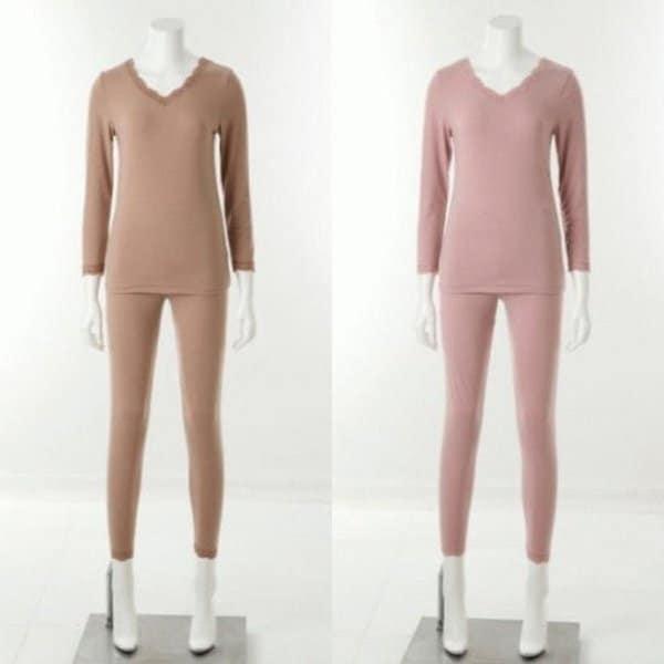 9分丈のポリ起毛レース女性肌着セット[] VLGQ036S