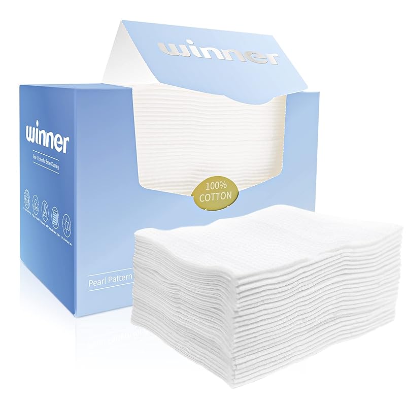 Winnerクレンジングタオル【超大判 20x30cm】 厚手 顔拭きタオル 使い捨てタオル 100％コットン 化粧水用 フェイスタオル 拭き取り 使い捨てふきん 洗顔 旅行 掃除 55枚入れ