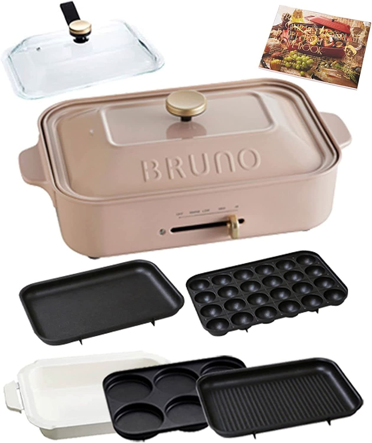 BRUNO ブルーノ ホットプレートグランデ グリル レシピセット 祝い 大型 焼肉 これ1台 ふた付き 温度調節 洗いやすい 大人数 