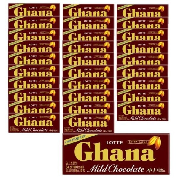 ロッテ製菓 ガーナマイルドチョコレート 34g 30個