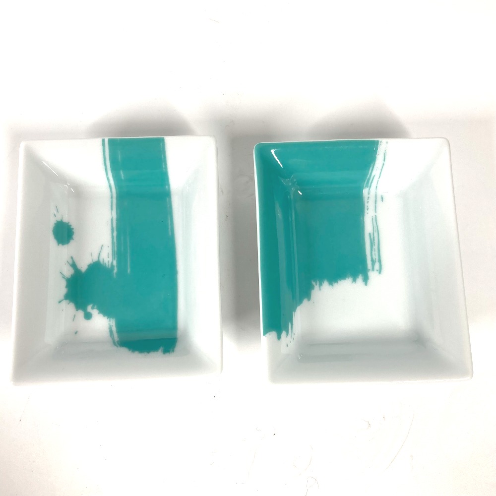 灰皿 ヴィドポシェ 灰皿 カラーブロック ミニ アッシュトレイ 2つセット ペア 陶器 ブルー