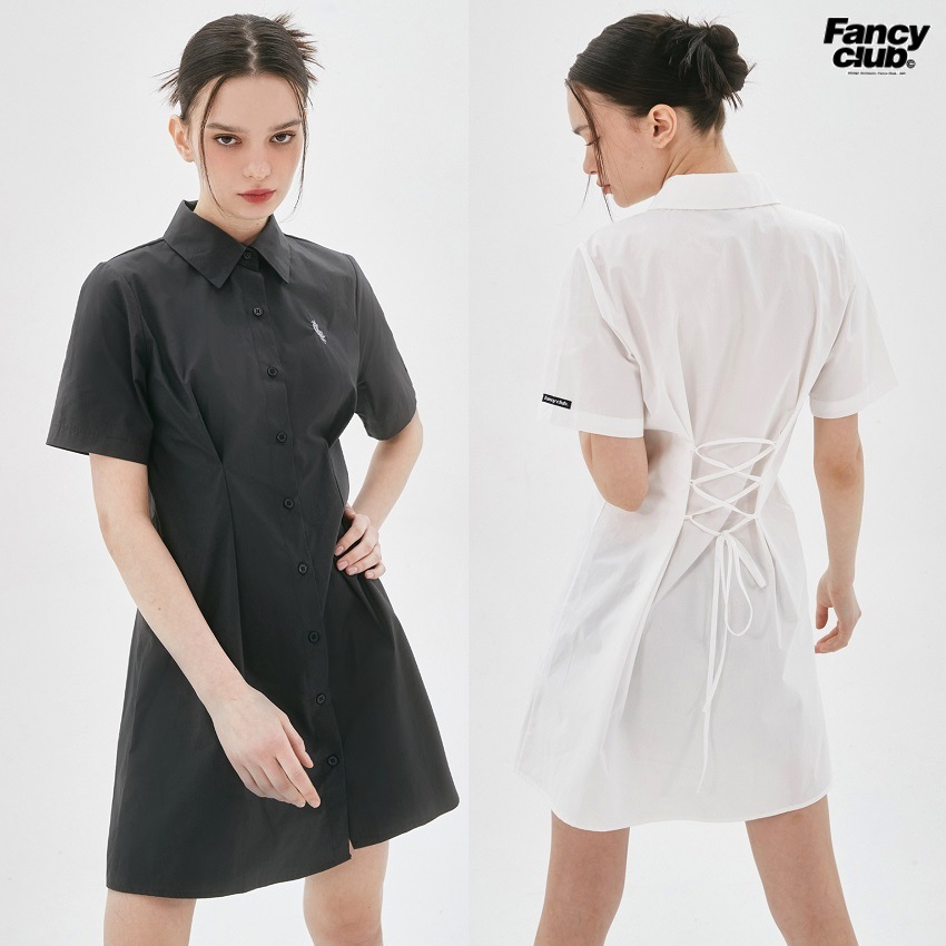 [NASTY FANCY CLUB]FLUFFY SHIRT ワンピース★韓国ファッション Qoo10] NASTY FANCY CLUB [NF] PINTUCK EYELET : レディース服