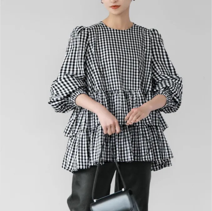 2025初春新作 レディース ブラウス おしゃれ 気質 フリル ロングブラウス 七分袖 体型カバー 大きいサイズ 通勤 長袖 シャツ ブラウス 5,023円