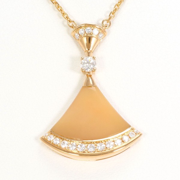 ブルガリ ディーヴァドリーム K18PG ネックレス ピンクオパール ダイヤ 中古