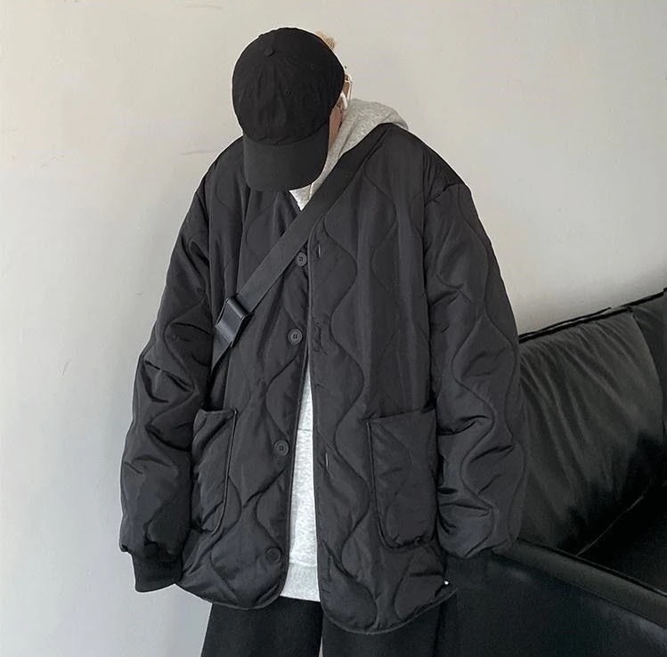 キルティングジャケット アウター ジャケット コート 上着 ショート ショート丈 袖あり 長袖 Vネック 襟なし ポケット 前開き キルティング ポリエステル シンプル カジュアル 大人 おしゃれ