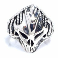 エイリアンスカル シルバーリング 指輪 18号-25号 5サイズ 髑髏 ドクロ 宇宙人 不気味 笑顔 シルバー925 刻印あり 本物 銀 プレゼント 男性 女性 誕生日 sr00000467-xx
