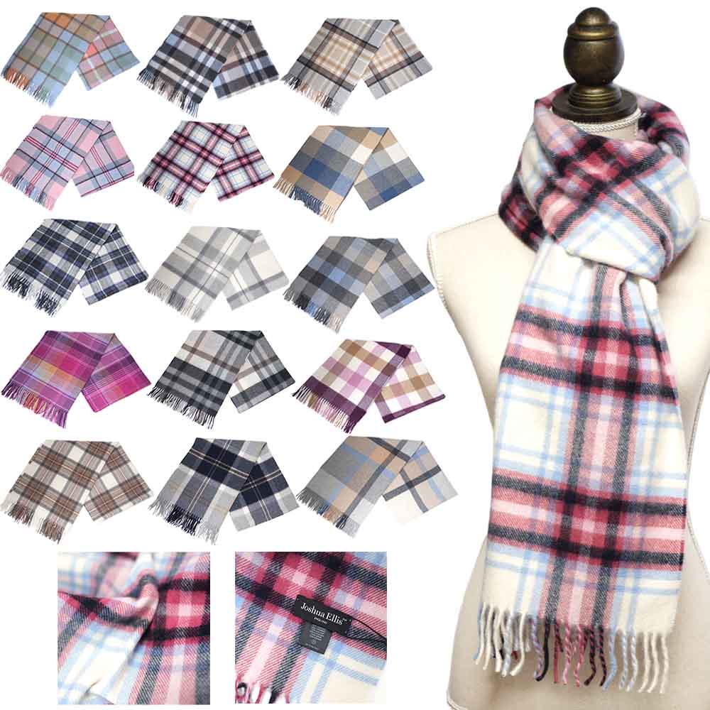 ジョシュアエリス カシミア 大判ストール マフラー チェック Joshua Ellis Cashmere Muffler RWC