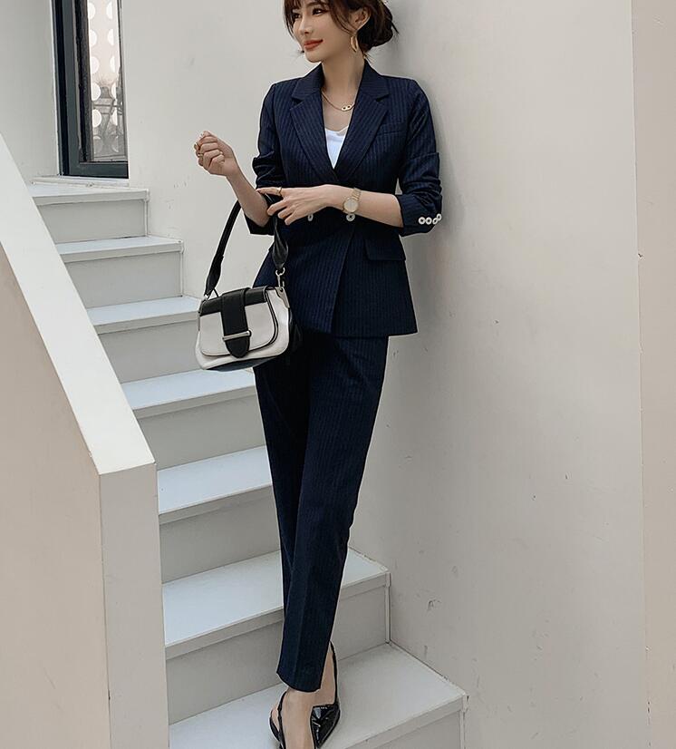 【人気商品超目玉】上品 ストライプ 2点セット ５分袖ジャケット+パンツ エレガント 着痩せ OL 通勤フォーマル 結婚式 普段着 ＸＳ～XL 20代30代40代50代 レディース カジュアル 春夏