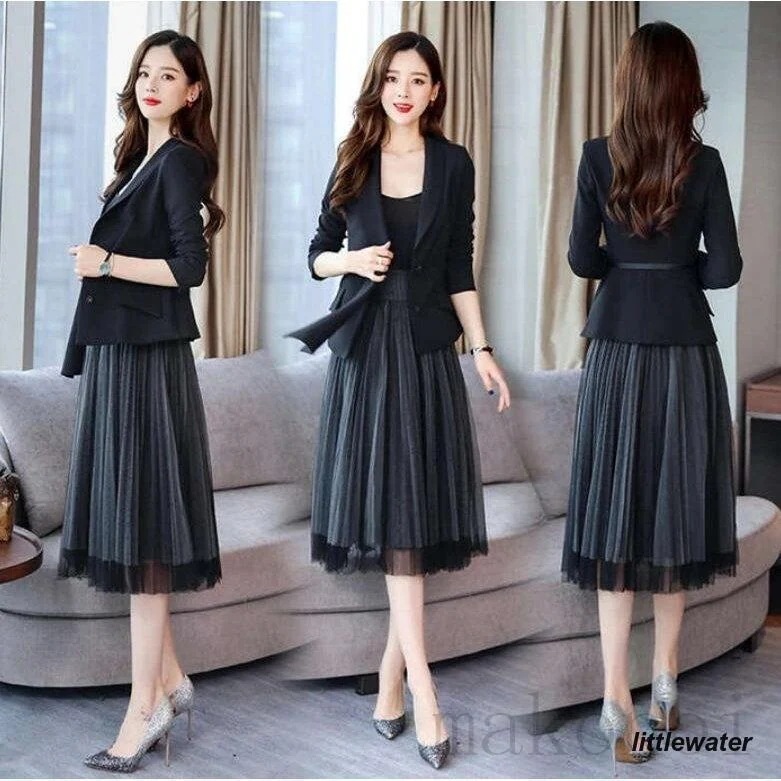 メガ割セットアップ スーツスカート レディース ロングスカート スーツジャケット 2点セット 30代 40代 お洒落 ママスーツ 入園式 卒業式 セレモニー プリーツスカート