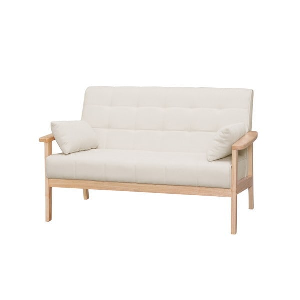 WFS-2S オフホワイト 2人掛けウッドフレームソファ メーカー直送