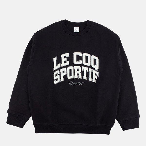 共用ルーズフィットコットンチュリ起毛マンツーマンブラックQP423TFSO3