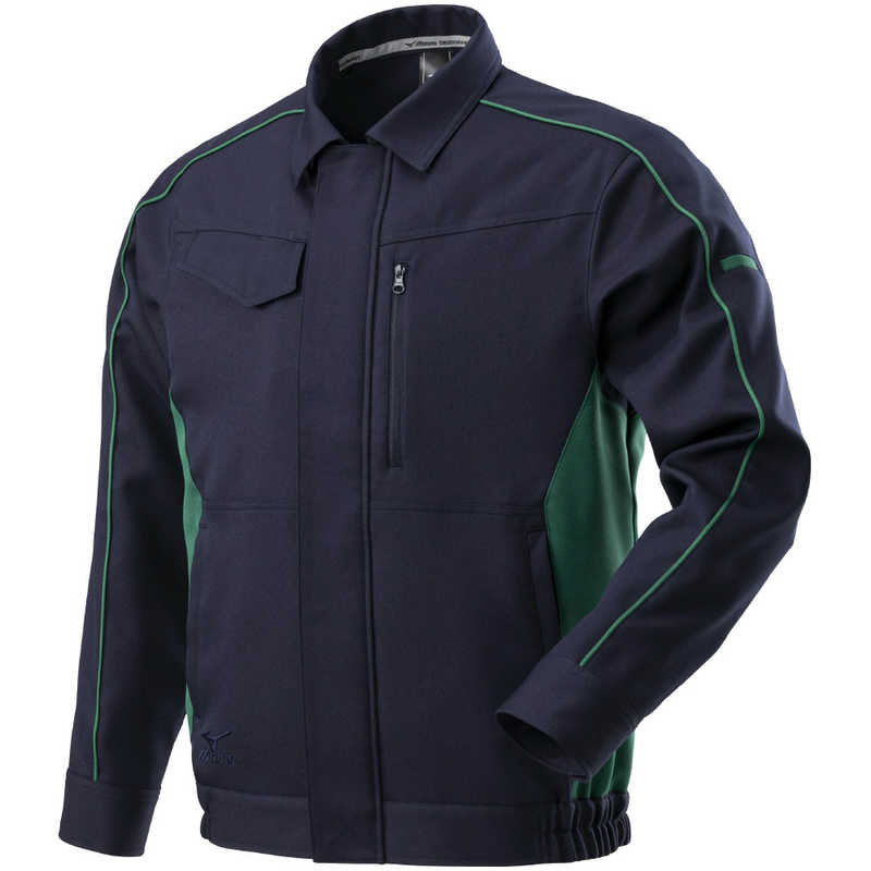 ミズノ　ワークジャケット(通年素材) ［ユニセックス］ S 83：ネイビー×ディープグリーン　F2JE218683