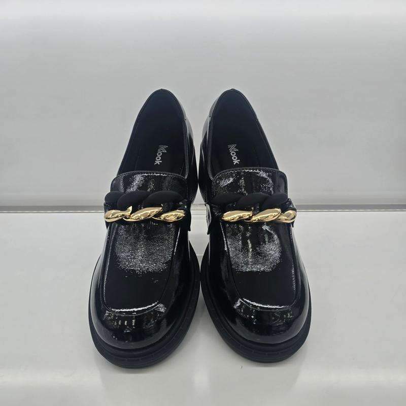 女性ツートンエナメルチェーンローファー 522251 PAKJ