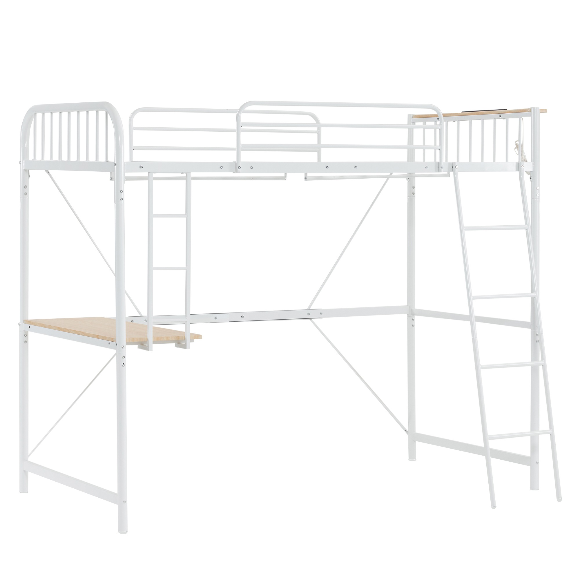【元sku：WF309175BAA】システムベット ロフトベッド シングル コンセント付き デスク付き 耐荷重120kg 高さ170cm 北欧風 二段ベッド 大人ベッド 一人暮らし 部屋二段ベッド