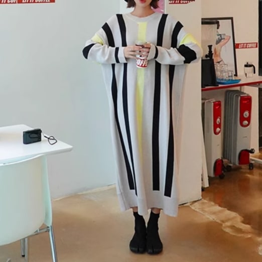 レディース スカート ワンピース ニット セーター プルオーバー ニットワンピ ニットスカート ロングスカート ミモレ ラウンドネック 襟なし ワイド もこもこ ふっくら 伸縮性 かわいい 大人可愛い