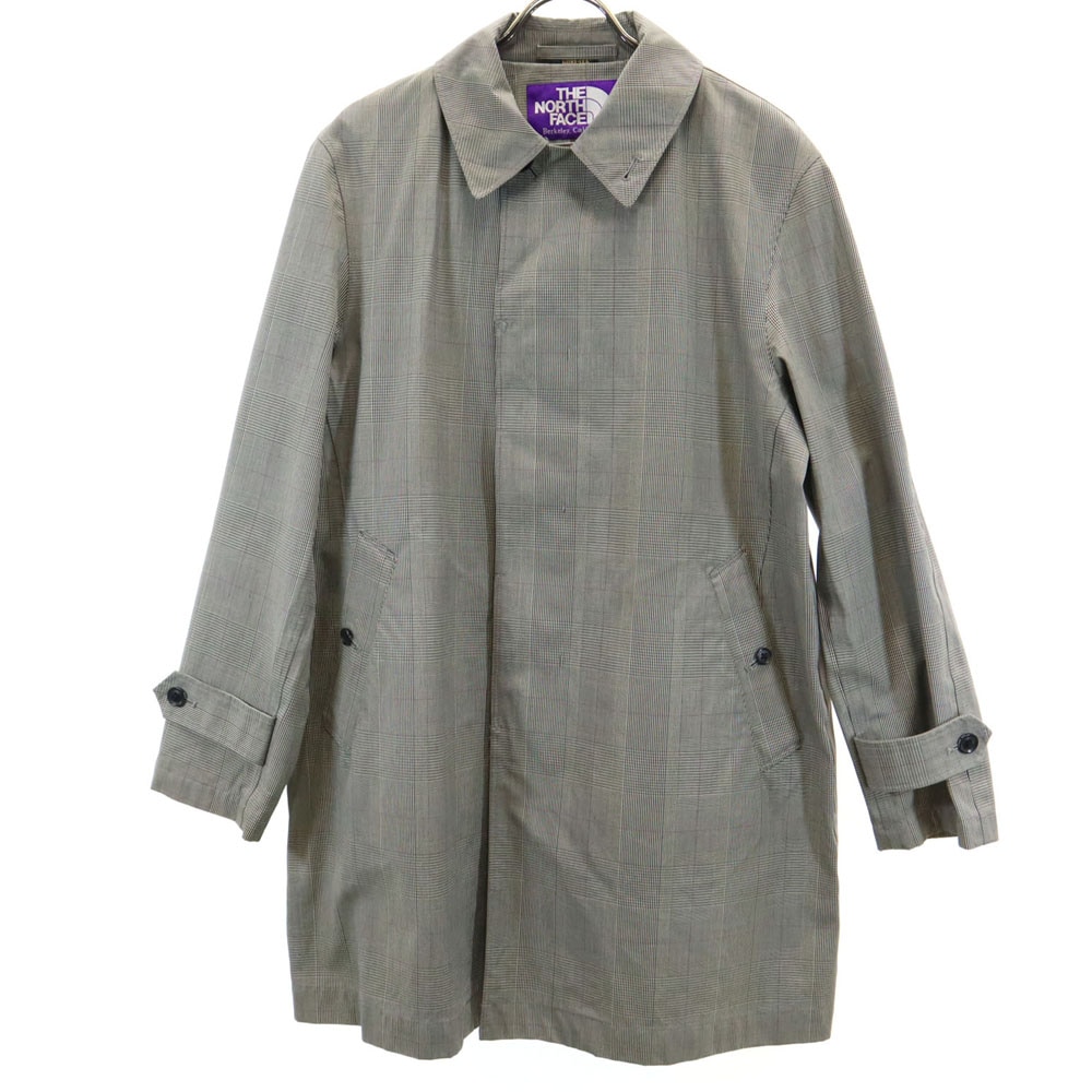 パープルレーベル アウトドア NP1651N グレンチェック ステンカラーコート S グレー メンズ